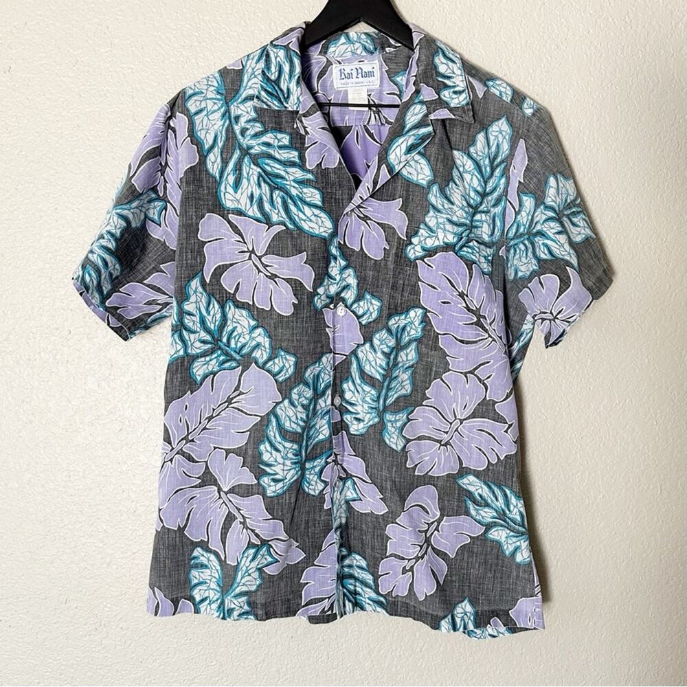 Kai‎ Hani Short Sleeve Hawaiian Floral Shirt Size Large